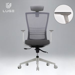 루게 L55 프리미엄 자세교정 사무실 사무용 의자 메쉬 학생 컴퓨터 의자 화이트/차콜/2D팔걸이