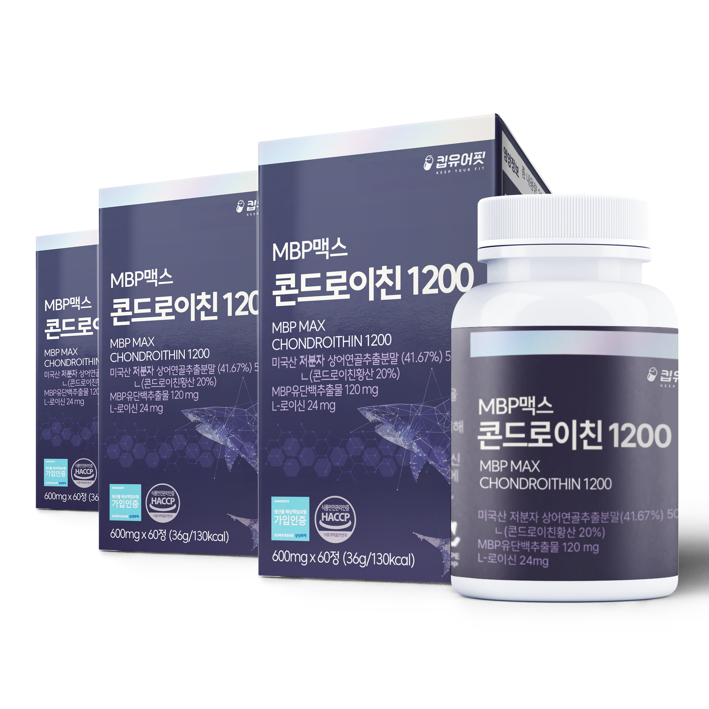 <b>상어연골 콘드로이친</b> 6형 C6S 콘드로이친 1200 60정, 3개
