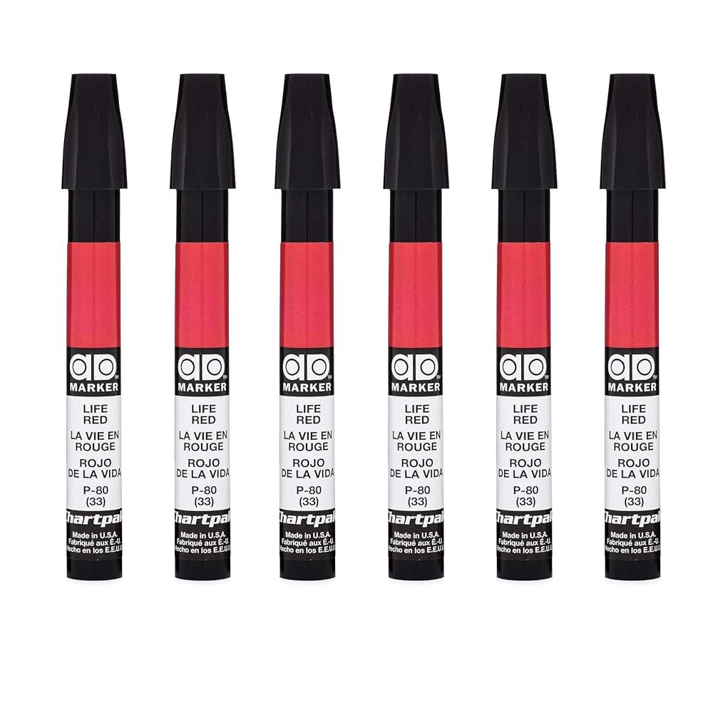 AD 마커 차트팩, 트라이닙, 라이프 레드, 박스 오브 6 (P80) 1 Count (Pack of 6)