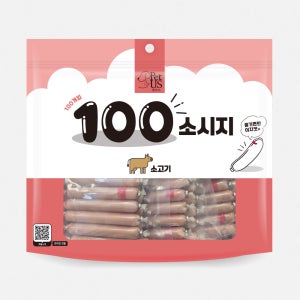 펫어스 백소시지 대용량 강아지소세지 통살 애견 간식 소고기, 9g, 100개