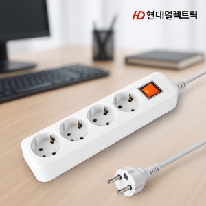 현대 국산 메인 개별스위치 과부하차단 난연소재 콘센트 3구 5M 멀티탭