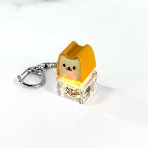 고양이 식빵캣 포인트키캡 키링 LED 딸깍이 아티산 귀여운 동물 열쇠고리 차키 가방