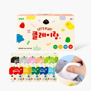 오아트 클레이랑 50g 19색 세트 지퍼팩 포장 선물 패키지 점토 찰흙 만들기 KC안전제품