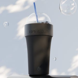 해밀로 핏락 밀폐형 소형 텀블러 얼죽아 스텐 보온 보냉 355ml, 블랙, 1개