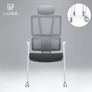 LUGE 루게 LX30 AIR 패브릭 회의용 의자 화이트/차콜/헤드O/앞바퀴형