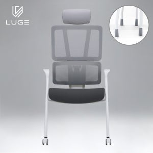 LUGE 루게 LX30 AIR 패브릭 회의용 의자 화이트/차콜/헤드O/전부고정형