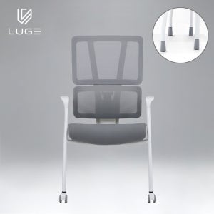 LUGE 루게 LX30 AIR 패브릭 회의용 의자 화이트/그레이/헤드X/전부고정형