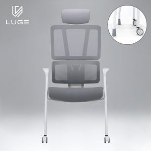 LUGE 루게 LX30 AIR 패브릭 회의용 의자 화이트/그레이/헤드O/앞바퀴형