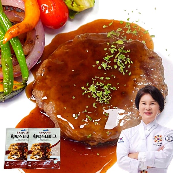 심가네 한식명장 박미란 진미 함박스테이크 28개 국내산 원육 수제 떡갈비 햄버거 스테이크
