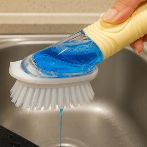 오라플 펌핑 원터치 수세미 주방 설거지 나일론 수세미솔 브러쉬 냄비 스텐 접시