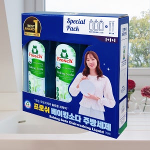 프로쉬 베이킹소다 주방 세제 1L 3개 + 펌프 2개 설거지용 코스트코 개구리 세제 독일