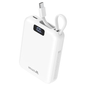 밸류엠 PD 22.5W 고속충전 C타입 케이블 일체형 미니 보조배터리 10000mAh