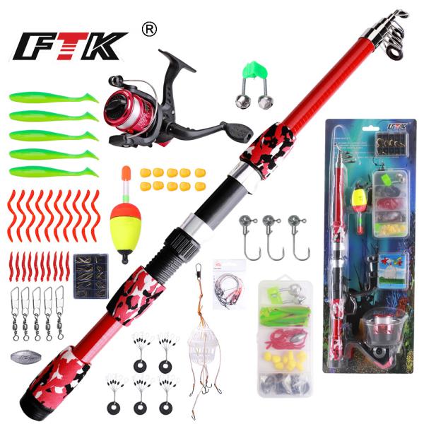 1.8m 초보자 낚싯대 릴 콤보 스피닝 키트가 텔레스코픽 낚시 여행 폴 미끼 후크
