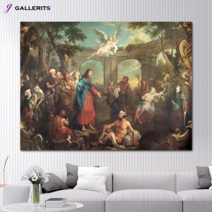 윌리엄호가스 베데스다연못 그리스도 명화 교회 성당 거실 인테리어 그림 중형