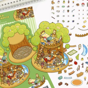 3D 방꾸미기 집꾸미기 미니어쳐 DIY 입체 트리하우스 다꾸스티커