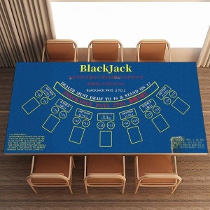 블랙잭 매트 판 식탁보 카페 테이블 접이식 블루 규격 없음 60x90cm