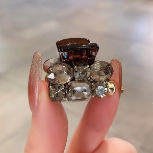 큐빅 미니집게핀 옆머리 포인트 디스코삔 보석 머리핀