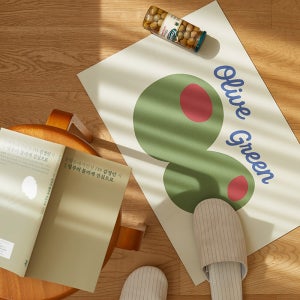 마틸라 빨아쓰는 1초 흡수 소프트 규조토 욕실 주방 발매트 (40X60) - 올리브