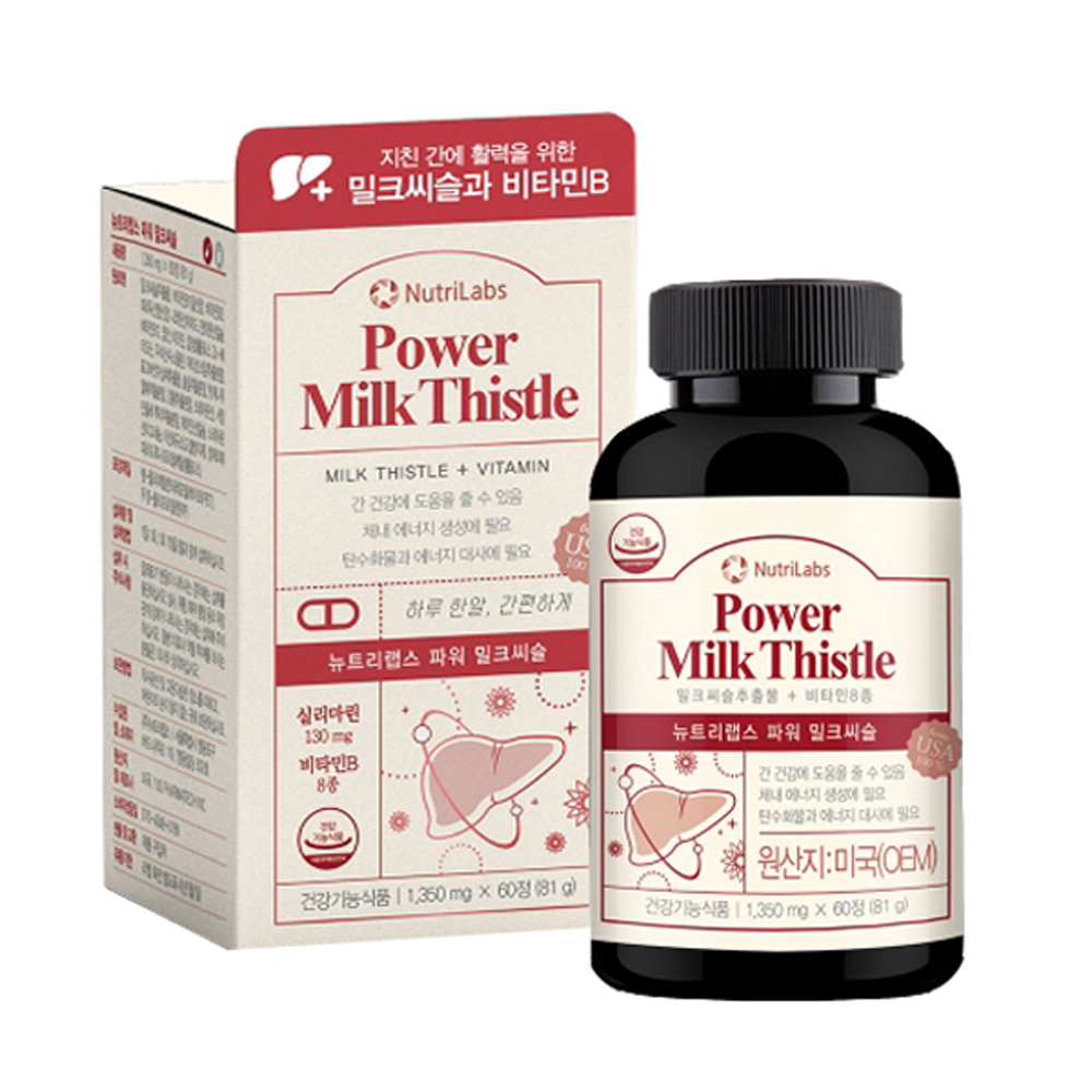 <b>뉴트리</b>랩스 파워 밀크씨슬 1,350mg x 60정 밀크시슬