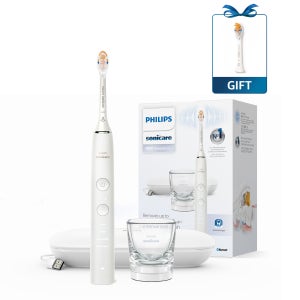 필립스 소닉케어 전동칫솔 다이아몬드클린 9000 화이트 HX9914/77+올인원 칫솔모 1P 증정