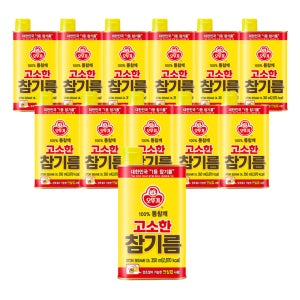 오뚜기 고소한 참기름 캔 350ml, 12개