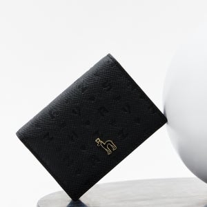 헤지스 액세서리 여성 [스테디셀러] 블랙 이니셜패턴 소가죽 명함지갑 WIWA4F512BK