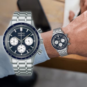 세이코 시계 쿼츠 메탈 크로노 스포츠 38mm 블루 SSB477P1 SBTR 백화점AS