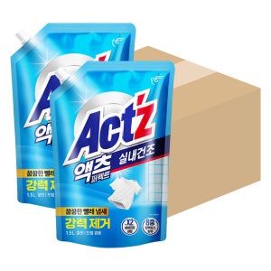 피죤 액츠 퍼펙트 실내건조 일반드럼겸용 액체세제 리필 1.5L, 8개