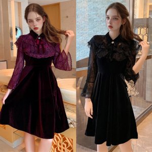 [대여] 프라이데이 벨벳 시스루 원피스(2color) 졸사 졸업사진컨셉 경성의복 대여