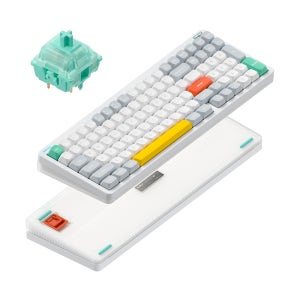 NUPHY Halo96 V2 기계식 키보드 블루투스 유선 무선 영문 각인 아이오닉 화이트, 민트축