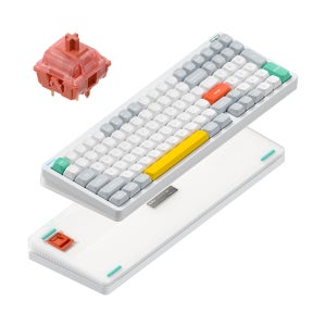 NUPHY Halo96 V2 기계식 키보드 블루투스 유선 무선 영문 각인 아이오닉 화이트, 라즈베리축