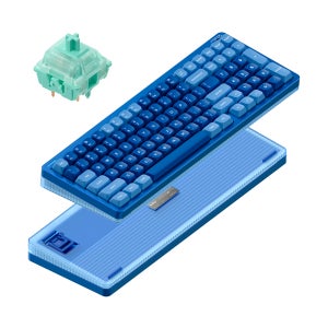 NUPHY Halo96 V2 기계식 키보드 블루투스 유선 무선 영문 각인 블루 라군, 민트축