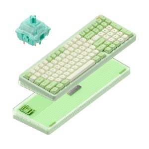NUPHY Halo96 V2 기계식 키보드 블루투스 유선 무선 영문 각인 모히토, 민트축