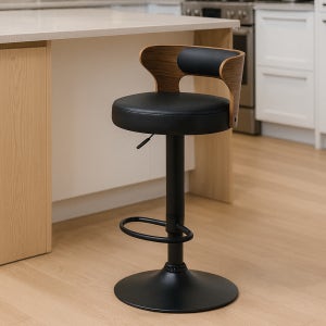 트램 홈바의자 높이조절 회전 우드 바텐 블랙/블랙