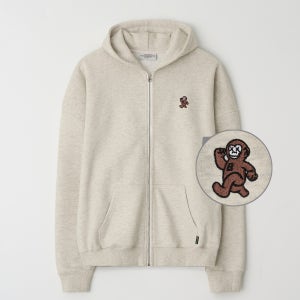 [빅사이즈]러너스 오버핏 기모 스웨트 후드집업 오트밀