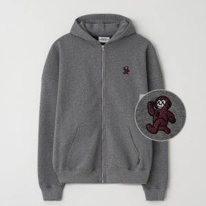 [빅사이즈]러너스 오버핏 기모 스웨트 후드집업 차콜