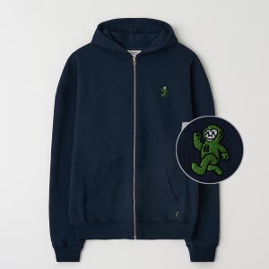 [빅사이즈]러너스 오버핏 기모 스웨트 후드집업 네이비