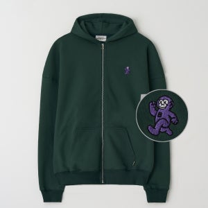 [빅사이즈]러너스 오버핏 기모 스웨트 후드집업 그린