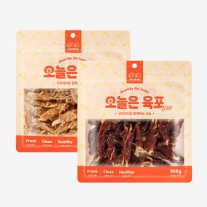 예스몽 수제 간식 오리 치킨 황태말이 더블팩 강아지 육포 대용량 600g