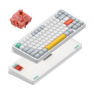 NUPHY Halo75 V2 기계식 키보드 블루투스 유선 무선 영문 각인 아이오닉 화이트, 라즈베리축