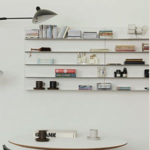 헤이유드 벽선반 금속 철제 책장 컵 홀더 보관 선반 흰색 60cm 5단조합