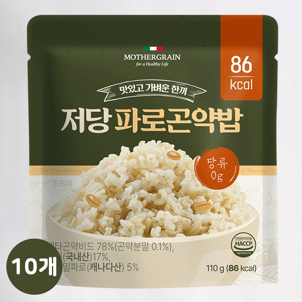 마더그레인 저당 파로곤약밥 86kcal 파우치형 110g, 10개