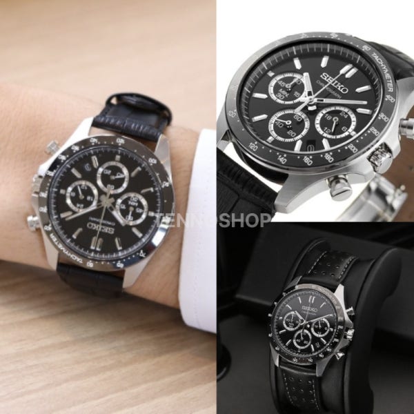 세이코 SEIKO 셀렉션 스피릿 크로노그래프 가죽 손목시계 남성 SBTR021