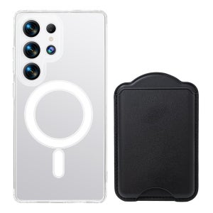 가꼬싶다 갤럭시 맥세이프 케이스 + 3장 수납 가죽 카드지갑 세트 블랙, 갤럭시S25 울트라