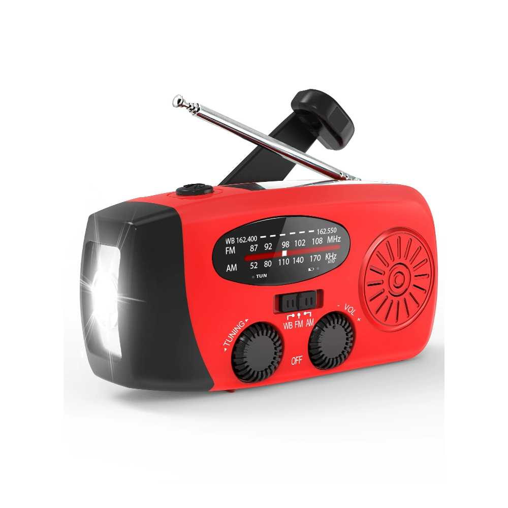 수동충전기 캠핑 발전기 수동 라디오 휴대폰충전기 레드 2000mAh-스팟플래시 판매