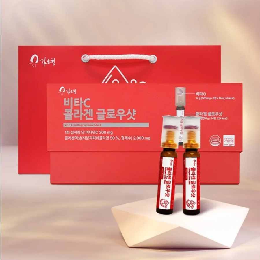 김소형 <b>비타</b>C 콜라겐 <b>글로우</b>샷 낱개포장 1병씩 20g, 500mg 2정 x 14병