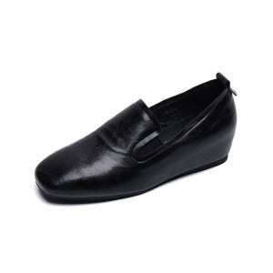 웨지힐 통굽 단화 여자 로퍼 웨지 구두 블랙