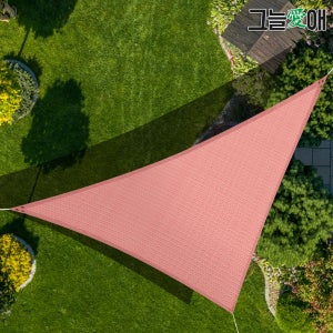 그늘애 국산 썬쉐이드 타프 그늘막 차광막 삼각 4.5m x 4.5m x 4.5m, 코랄