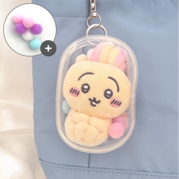 pvc 투명 인형 라부부 스컬판다 파우치 키링 솜인형 가방 가챠