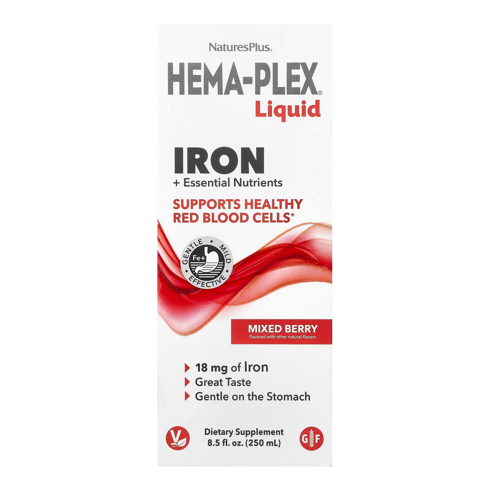 네이처스플러스 <b>헤마</b> <b>플렉스 리퀴드</b> 철분 에센셜뉴트리션 믹스베리 250ml